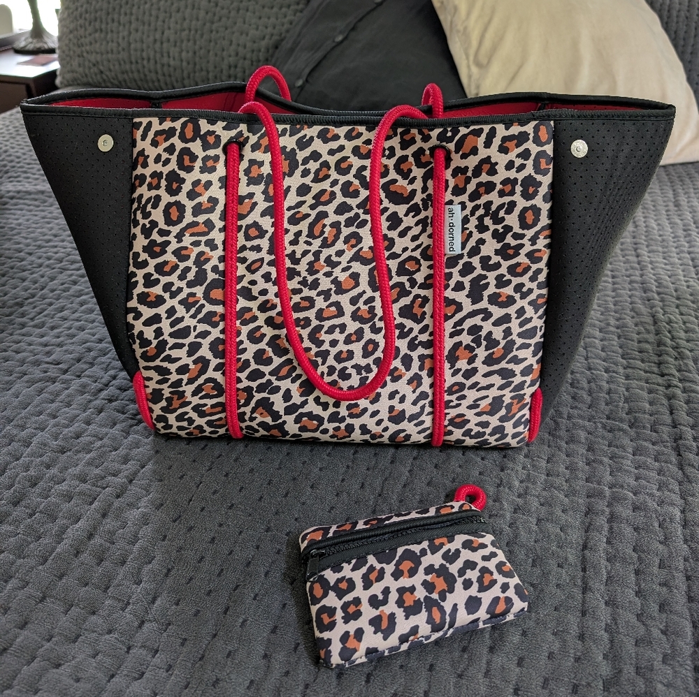 Neoprene Leopard Print Tote